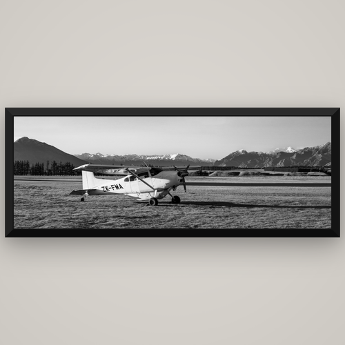 Adventure's Prelude, Sunset at Mount Aspiring — Basel Black, 198×70 cm. New Zealand fine art wall art by Stephen Milner.