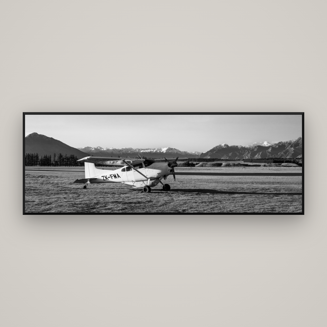 Adventure's Prelude, Sunset at Mount Aspiring — Basel Black Matte, 198×70 cm. New Zealand fine art wall art by Stephen Milner.