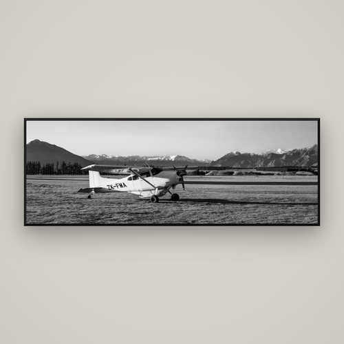 Adventure's Prelude, Sunset at Mount Aspiring — Basel Black Matte, 198×70 cm. New Zealand fine art wall art by Stephen Milner.