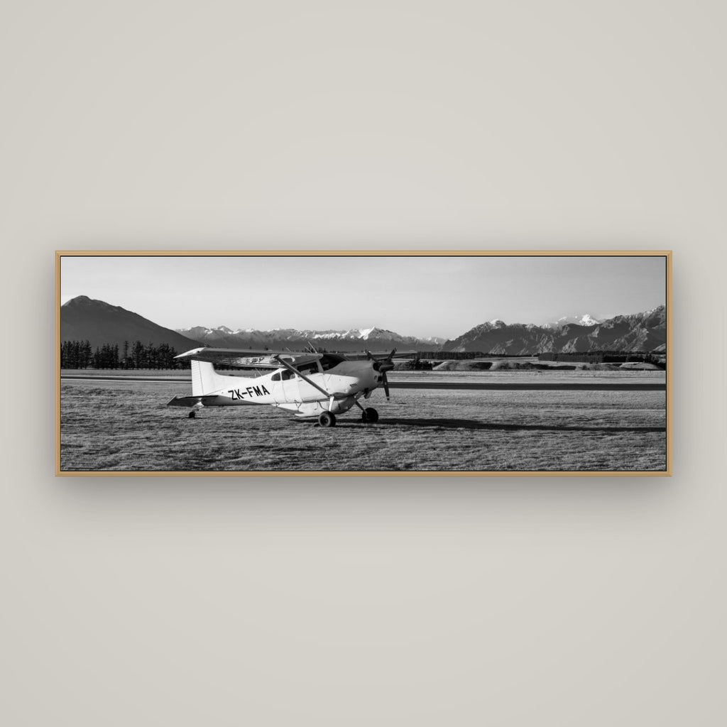 Adventure's Prelude, Sunset at Mount Aspiring, Basel Natural Oak, 170×60 cm. New Zealand fine art wall art by Stephen Milner.