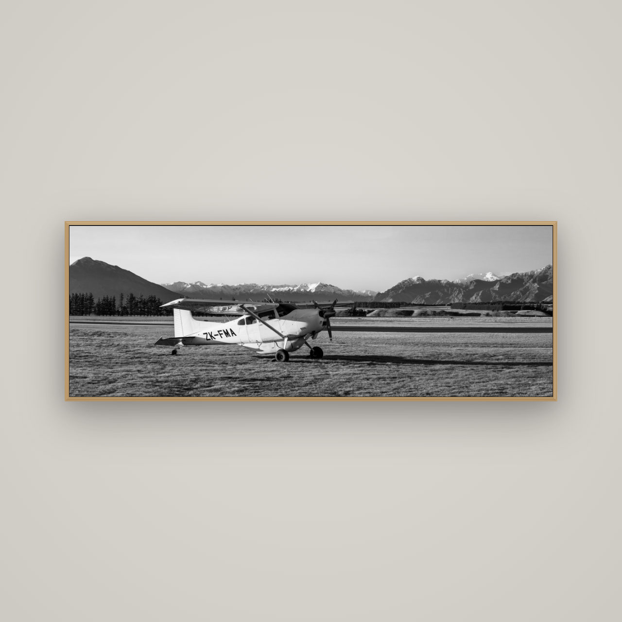 Adventure's Prelude, Sunset at Mount Aspiring, Basel Natural Oak, 170×60 cm. New Zealand fine art wall art by Stephen Milner.