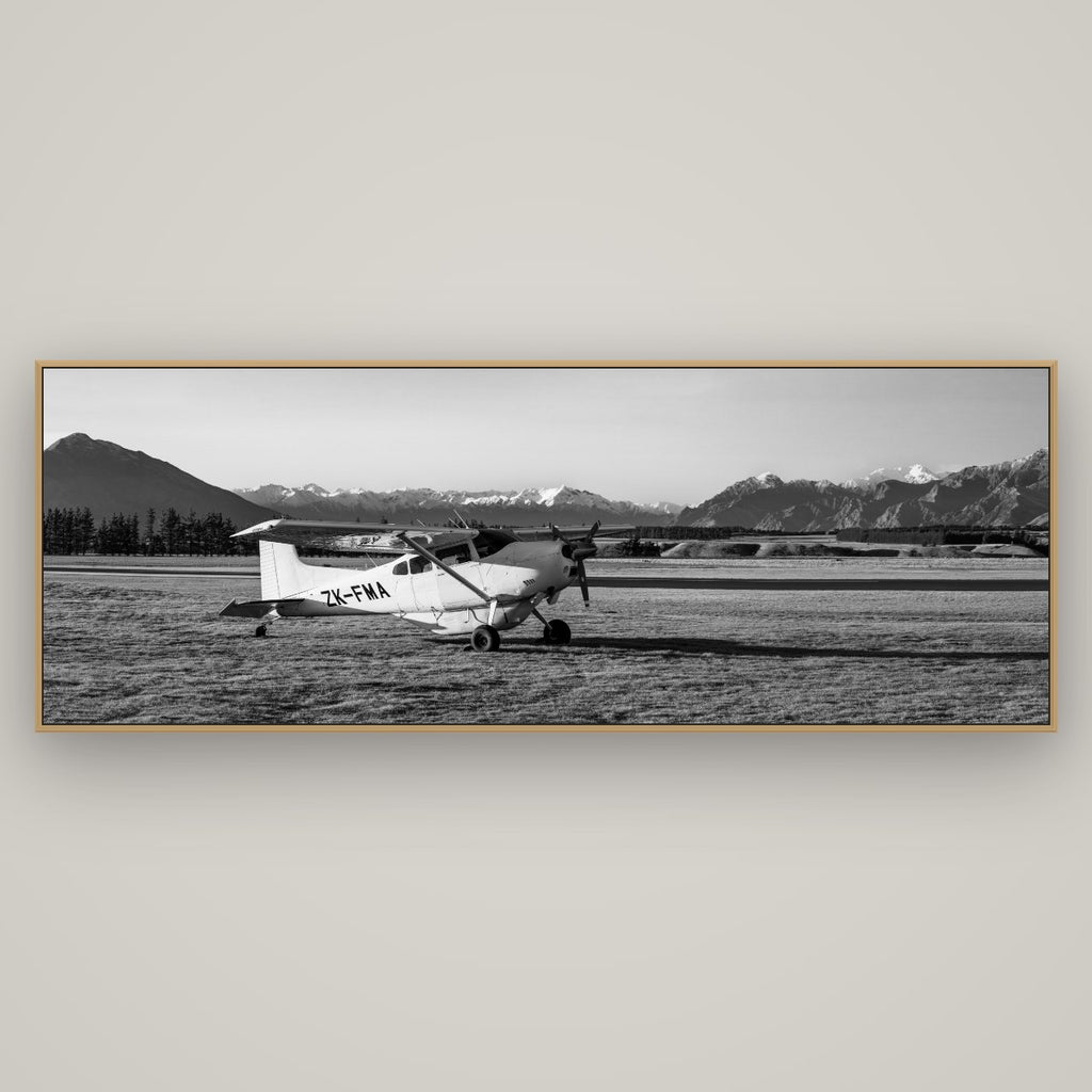 Adventure's Prelude, Sunset at Mount Aspiring, Basel Natural Oak, 198×70 cm. New Zealand fine art wall art by Stephen Milner.