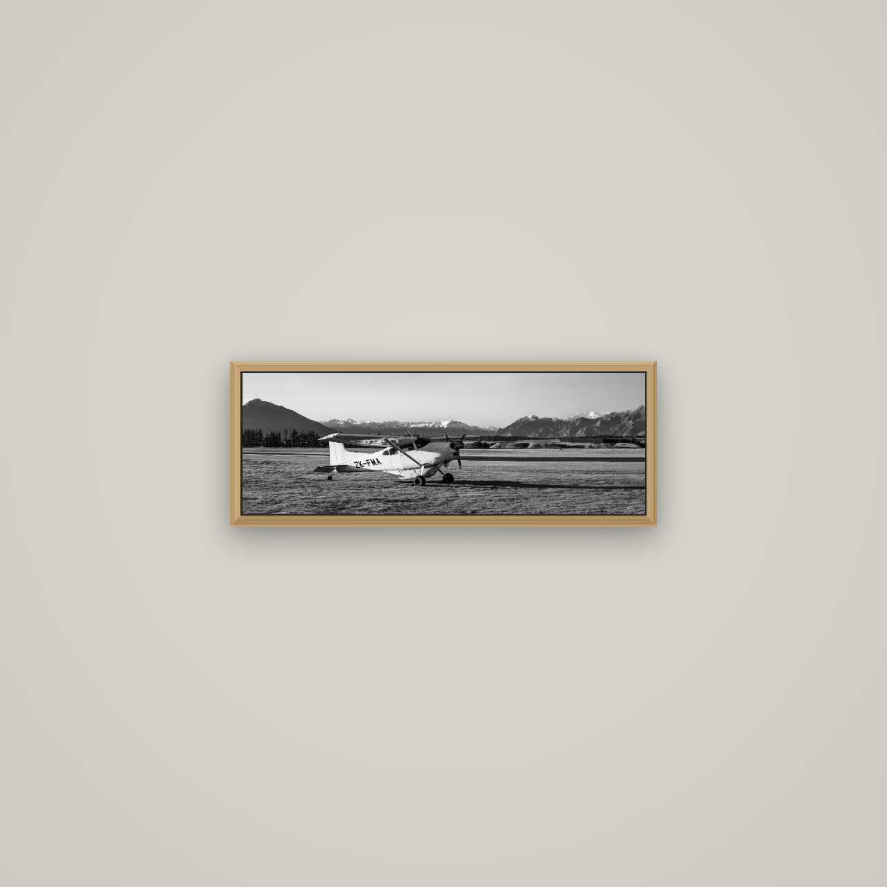 Adventure's Prelude, Sunset at Mount Aspiring, Basel Natural Oak, 57×20 cm. New Zealand fine art wall art by Stephen Milner.
