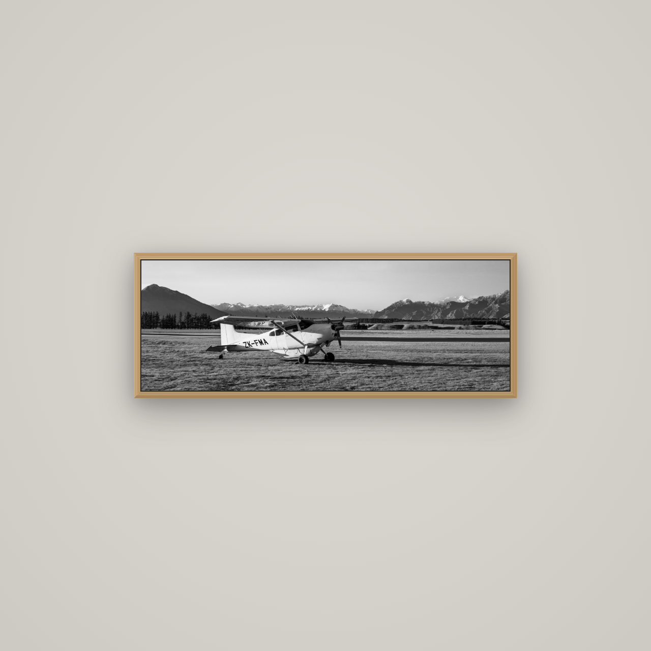 Adventure's Prelude, Sunset at Mount Aspiring, Basel Natural Oak, 85×30 cm. New Zealand fine art wall art by Stephen Milner.