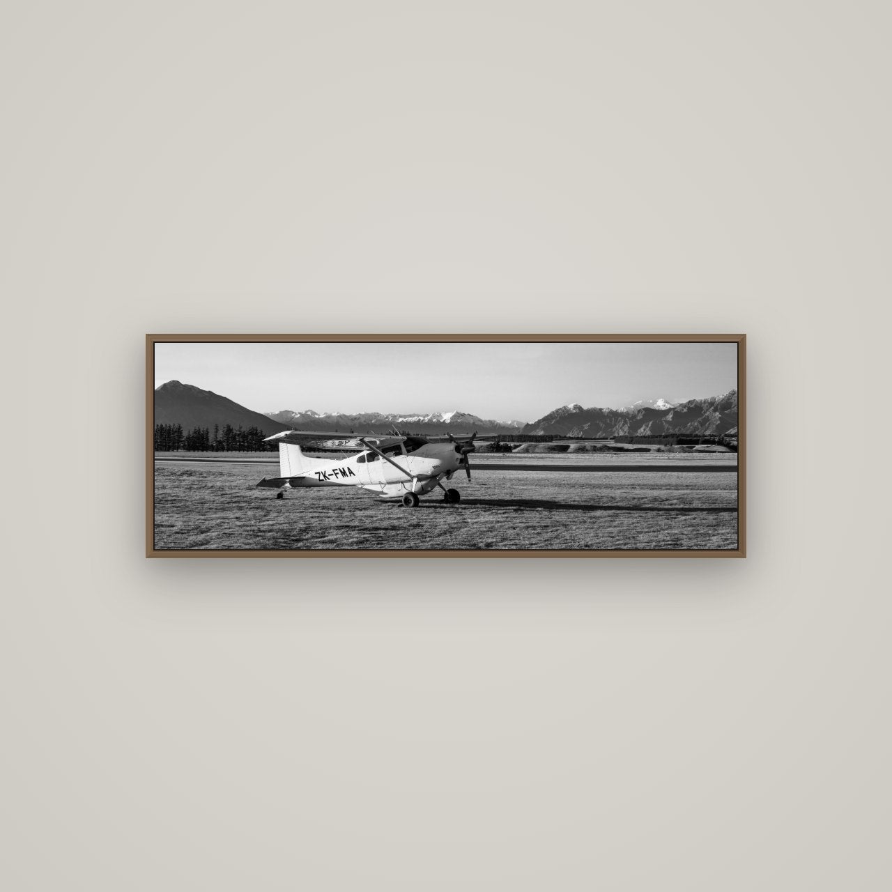 Adventure's Prelude, Sunset at Mount Aspiring, Basel Walnut, 113×40 cm. New Zealand fine art wall art by Stephen Milner.