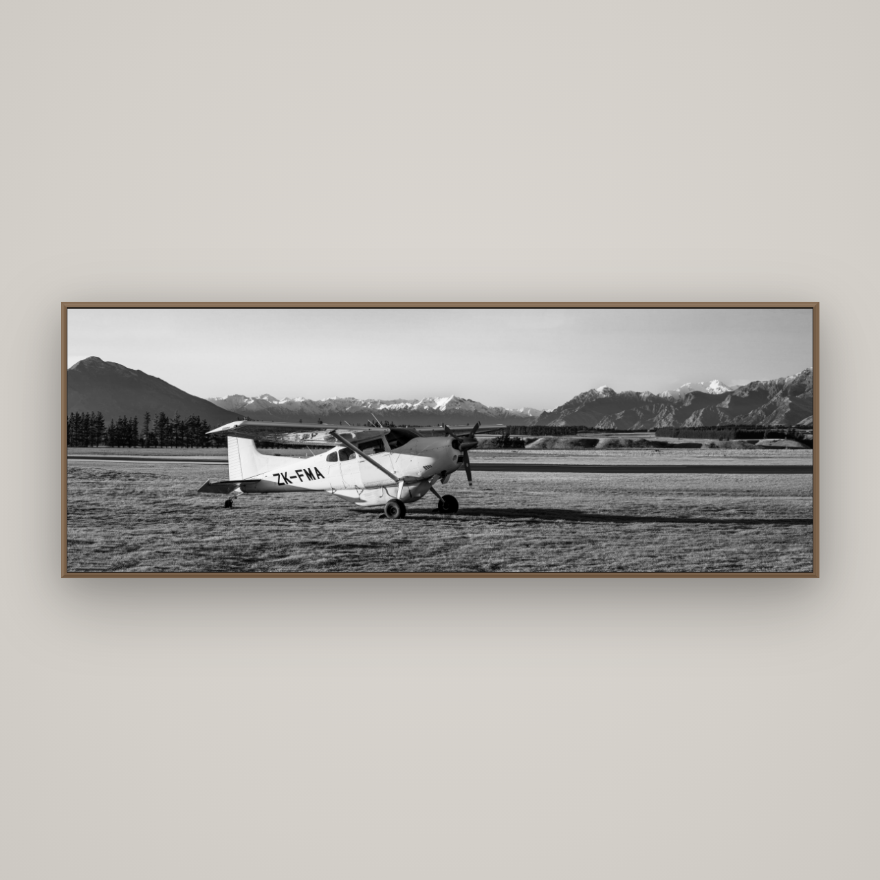 Adventure's Prelude, Sunset at Mount Aspiring, Basel Walnut, 198×70 cm. New Zealand fine art wall art by Stephen Milner.