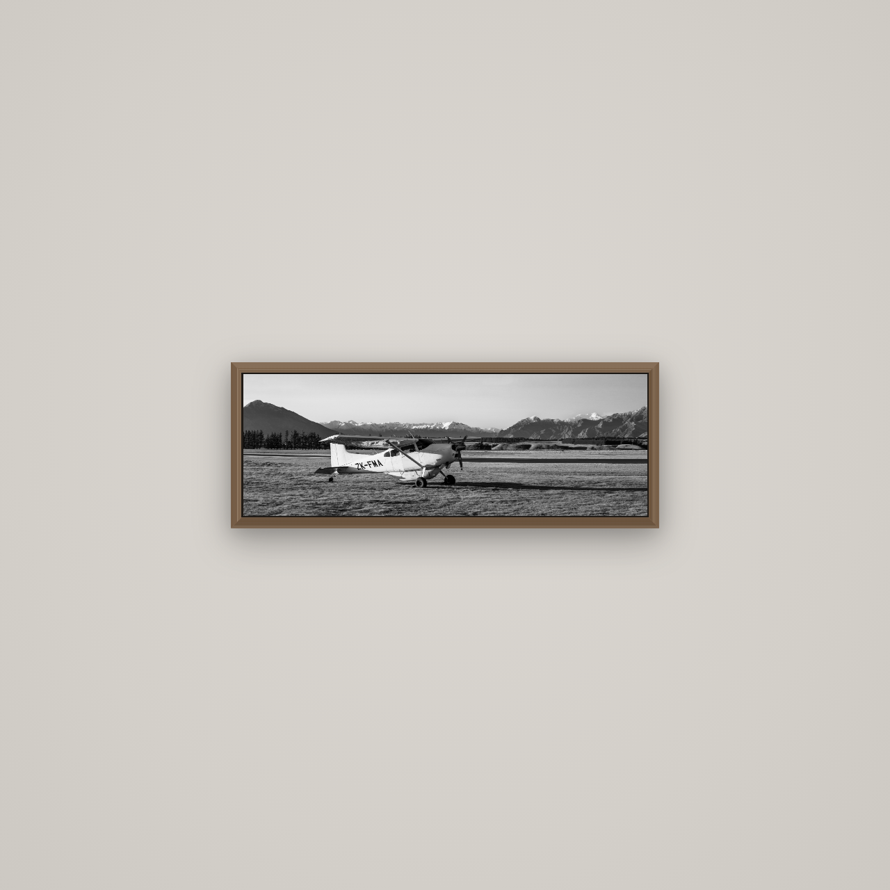 Adventure's Prelude, Sunset at Mount Aspiring, Basel Walnut, 57×20 cm. New Zealand fine art wall art by Stephen Milner.