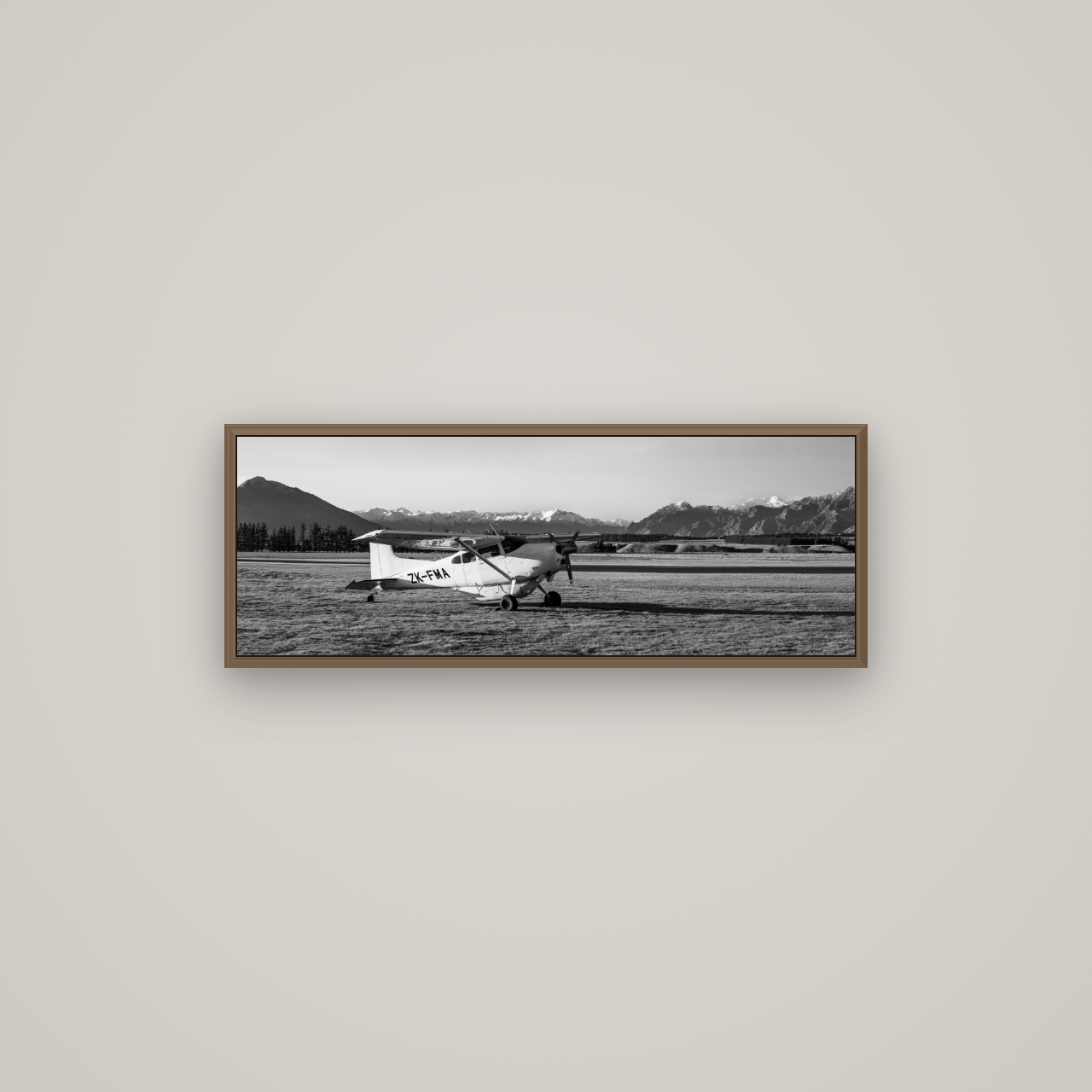Adventure's Prelude, Sunset at Mount Aspiring, Basel Walnut, 85×30 cm. New Zealand fine art wall art by Stephen Milner.