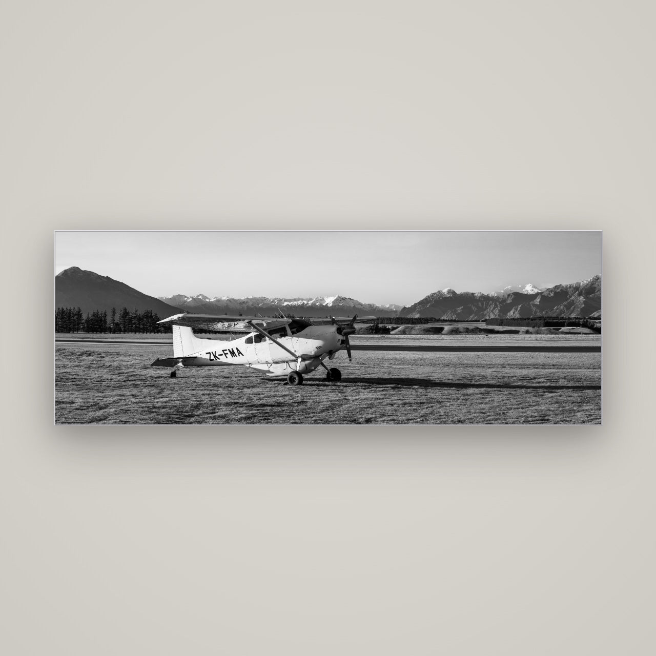 Adventure's Prelude, Sunset at Mount Aspiring — Slimline Silver, 170×60 cm. New Zealand fine art wall art by Stephen Milner.