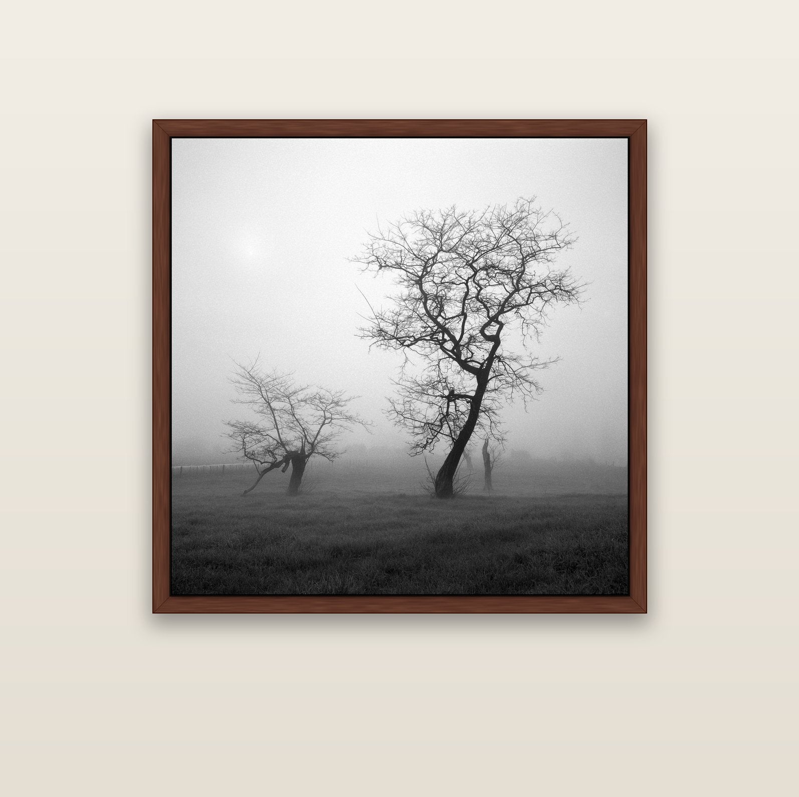 And Child, Waikato — brown float frame canvas, 102 × 102 cm. New Zealand fine art landscape wall art by Stephen Milner.