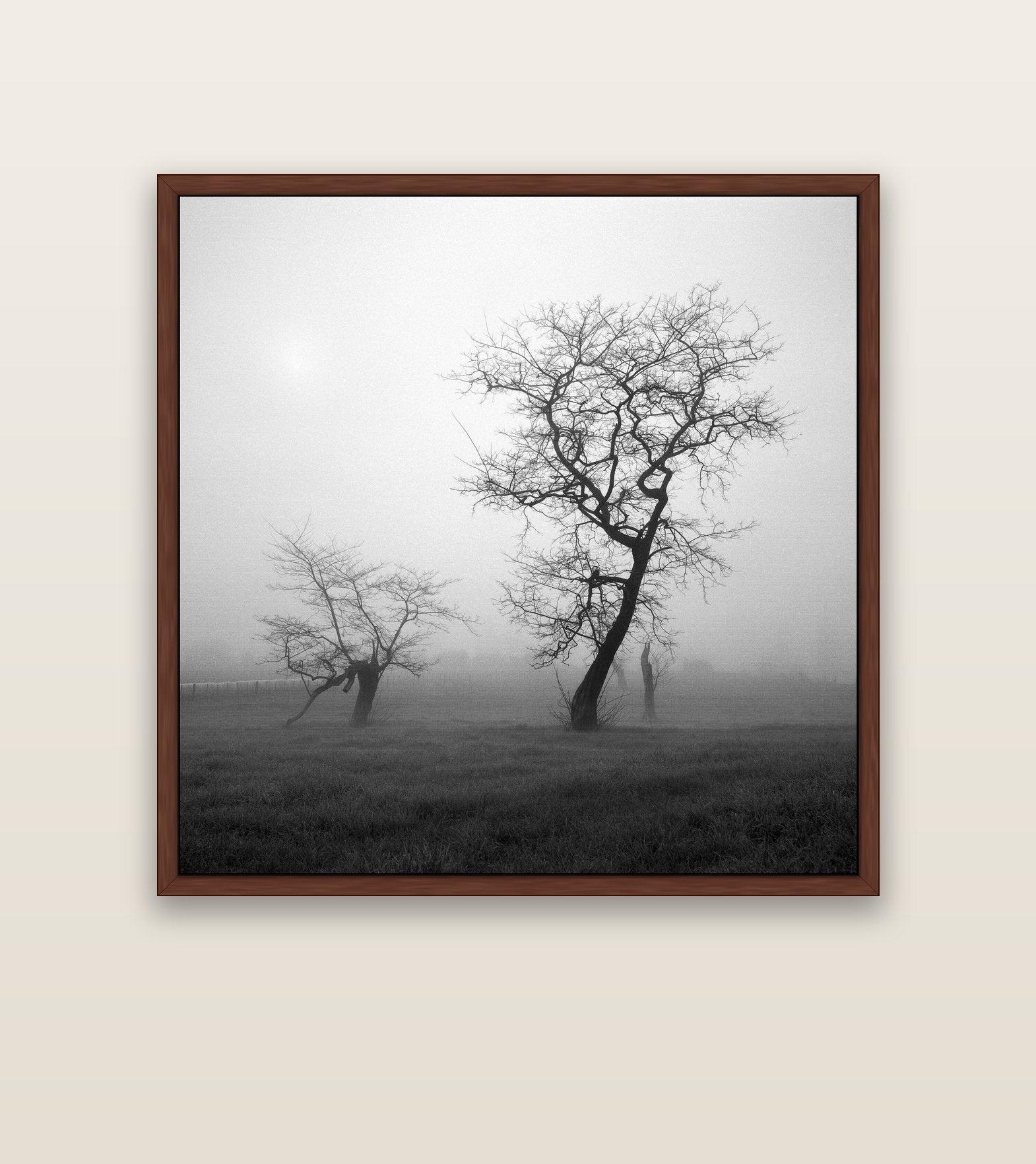 And Child, Waikato — brown float frame canvas, 127 × 127 cm. New Zealand fine art landscape wall art by Stephen Milner.
