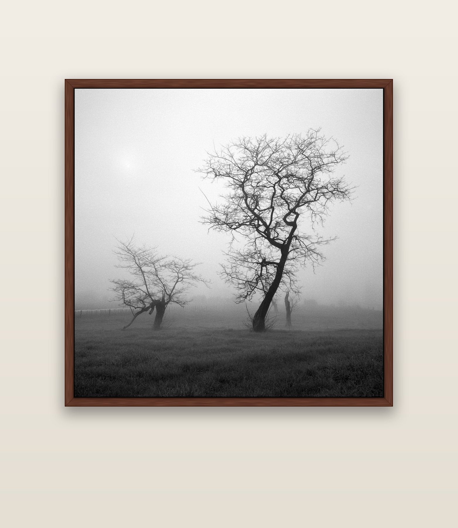 And Child, Waikato — brown float frame canvas, 133 × 133 cm. New Zealand fine art landscape wall art by Stephen Milner.