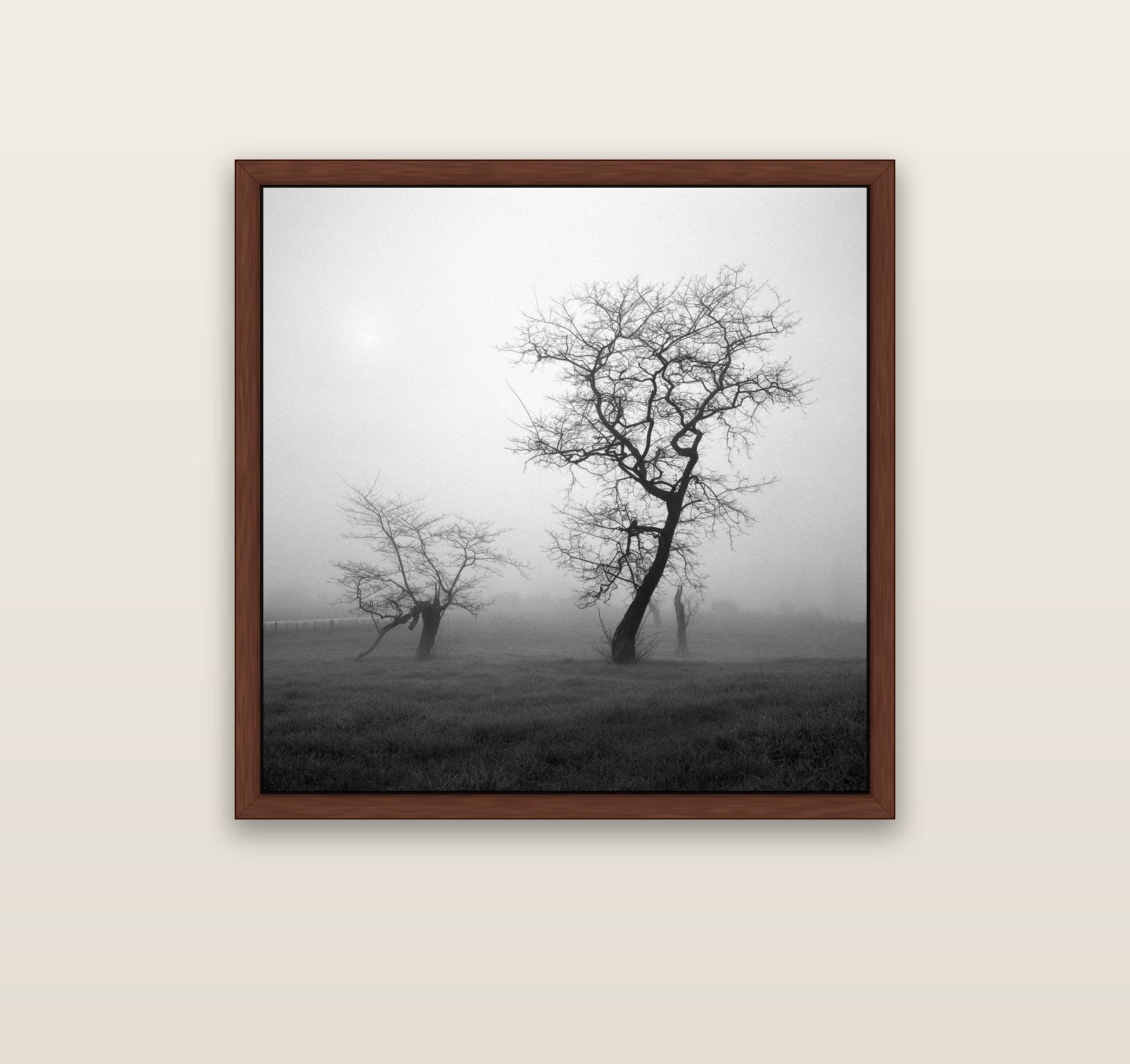 And Child, Waikato — brown float frame canvas, 91 × 91 cm. New Zealand fine art landscape wall art by Stephen Milner.