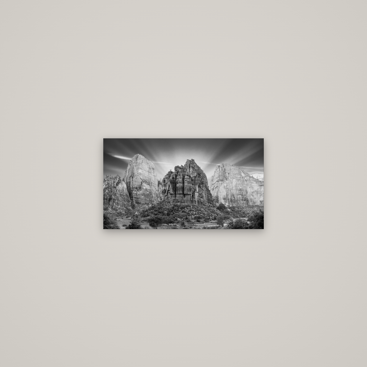 Angelic Sunrise Over Angels Landing, Zion's Majestic Embrace — No frame, 53×30 cm. New Zealand fine art wall art by Stephen Milner.