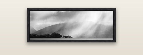 Aspiring Storm, Lake Wanaka — black float frame framed canvas print. New Zealand fine art landscape wall art by Stephen Milner.