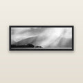 Aspiring Storm, Lake Wanaka — black float frame canvas, 152 × 56 cm. New Zealand fine art landscape wall art by Stephen Milner.