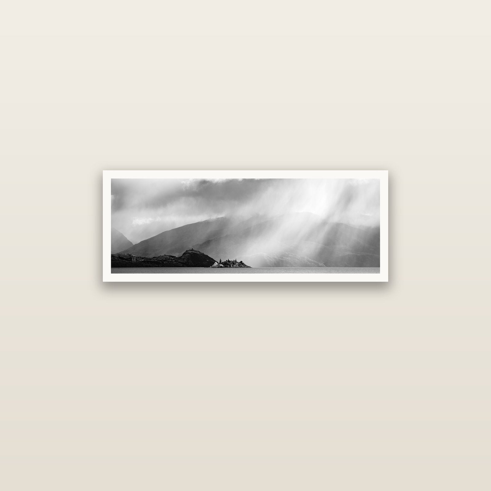 Aspiring Storm, Lake Wanaka — Hahnemühle fine art print, 90 × 30 cm. New Zealand fine art landscape photography by Stephen Milner.