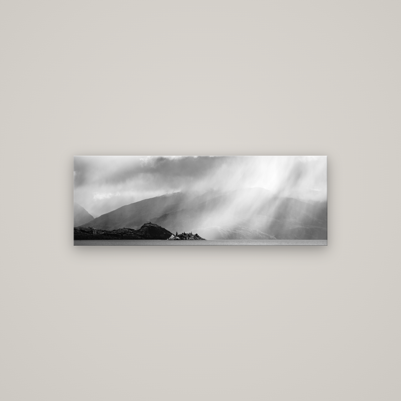 Aspiring Storm, Lake Wanaka — No frame, 113×40 cm. New Zealand fine art wall art by Stephen Milner.