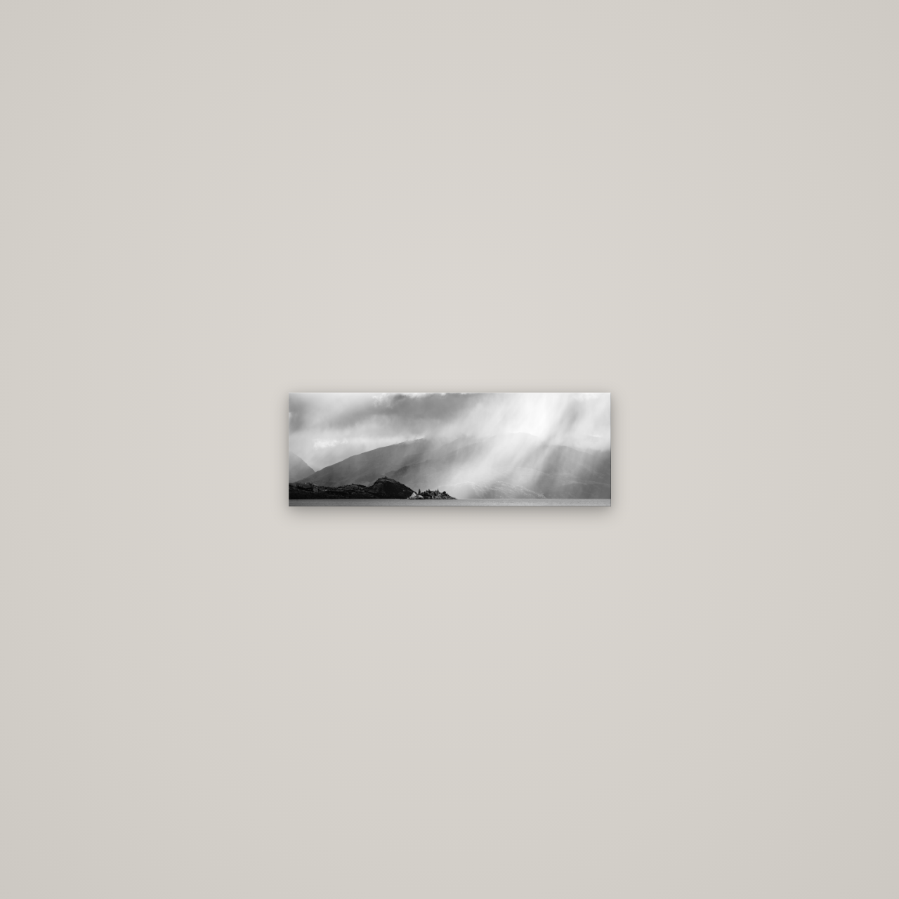 Aspiring Storm, Lake Wanaka — No frame, 34×12 cm. New Zealand fine art wall art by Stephen Milner.