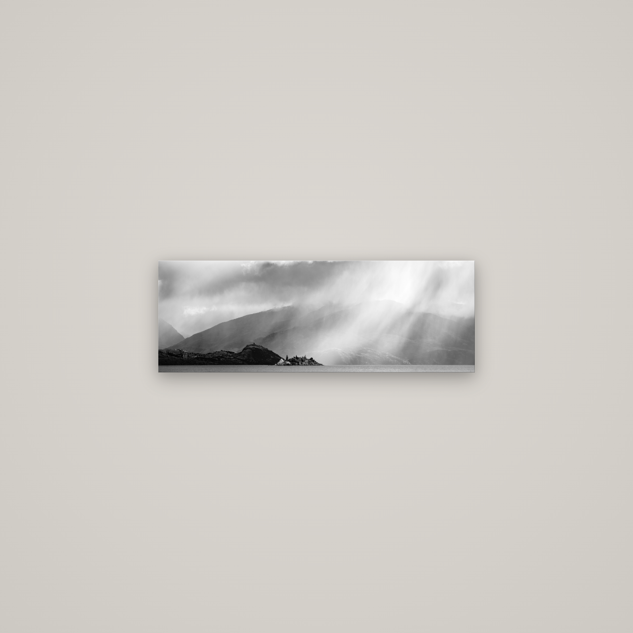 Aspiring Storm, Lake Wanaka — No frame, 68×24 cm. New Zealand fine art wall art by Stephen Milner.