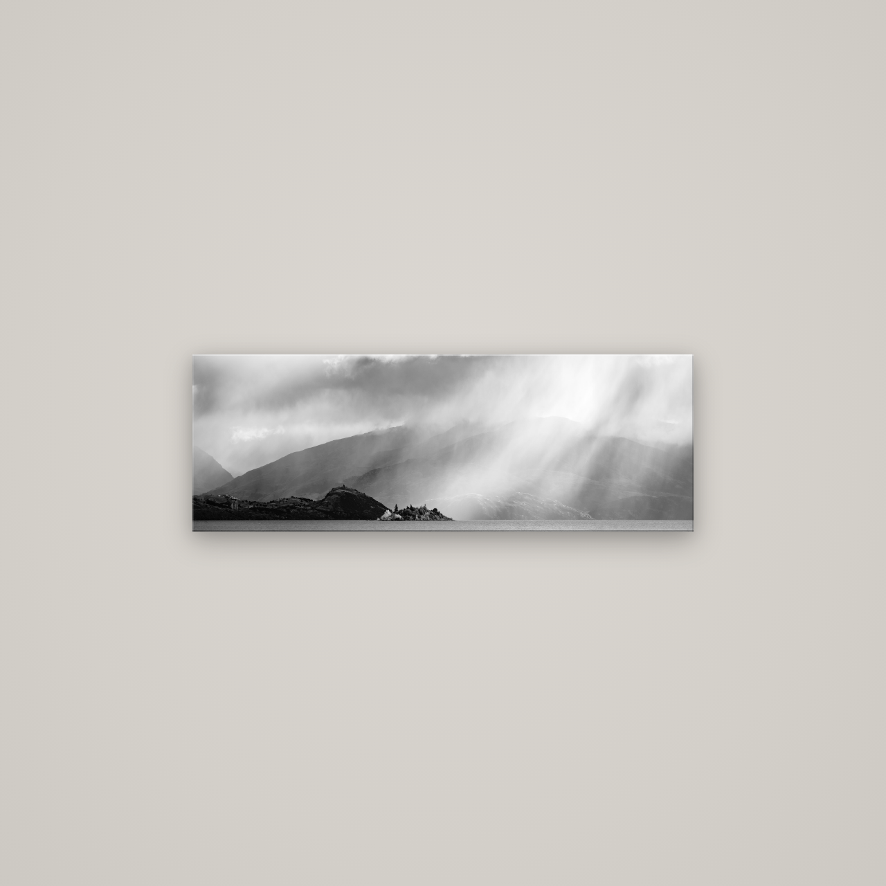 Aspiring Storm, Lake Wanaka — No frame, 85×30 cm. New Zealand fine art wall art by Stephen Milner.
