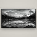 Aurora of Aoraki, Tasman Glacier's Awakening — Basel Black, 196×110 cm. New Zealand fine art wall art by Stephen Milner.