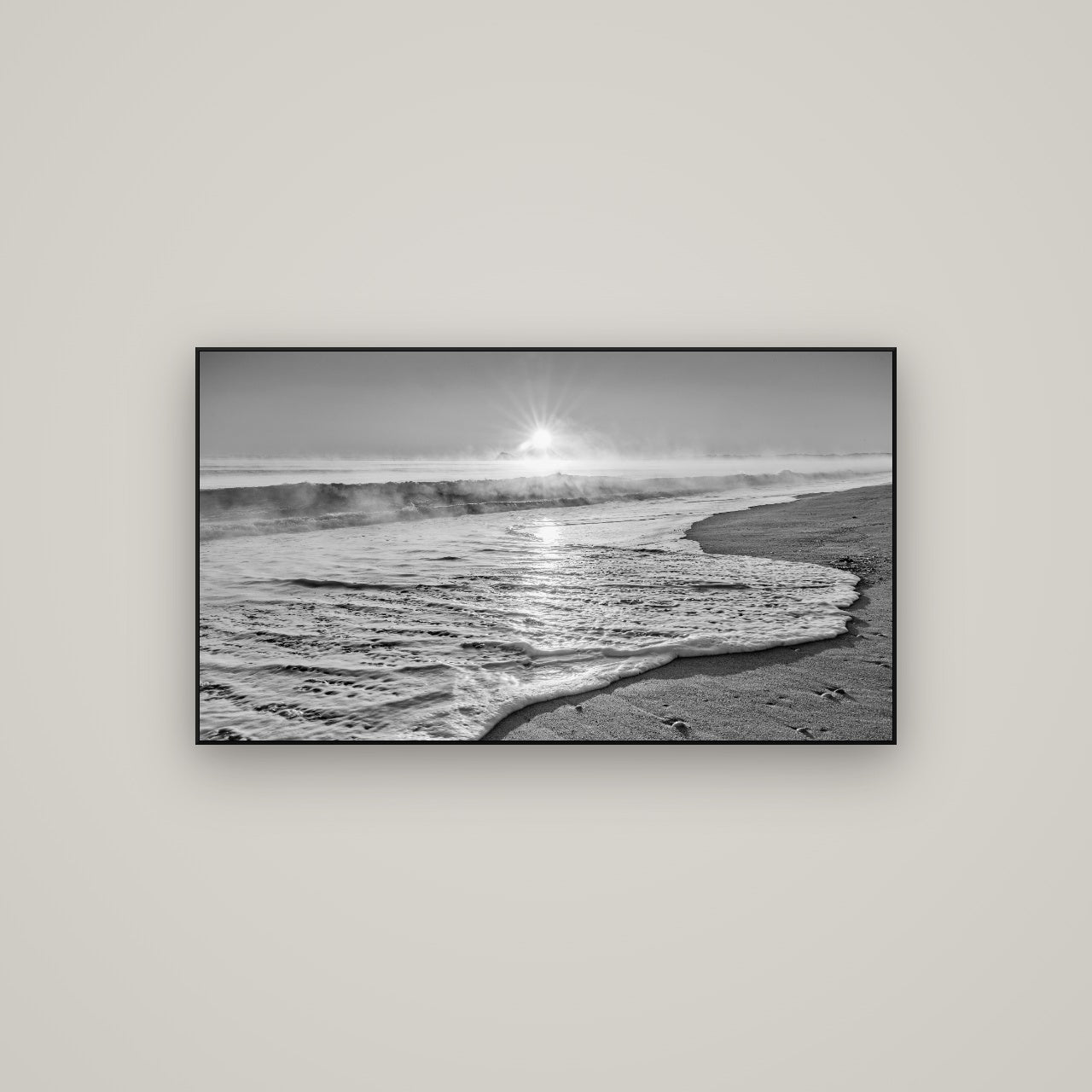 Beach Dreams, Whakatāne — ArtBox Black, 107×60 cm. New Zealand fine art wall art by Stephen Milner.
