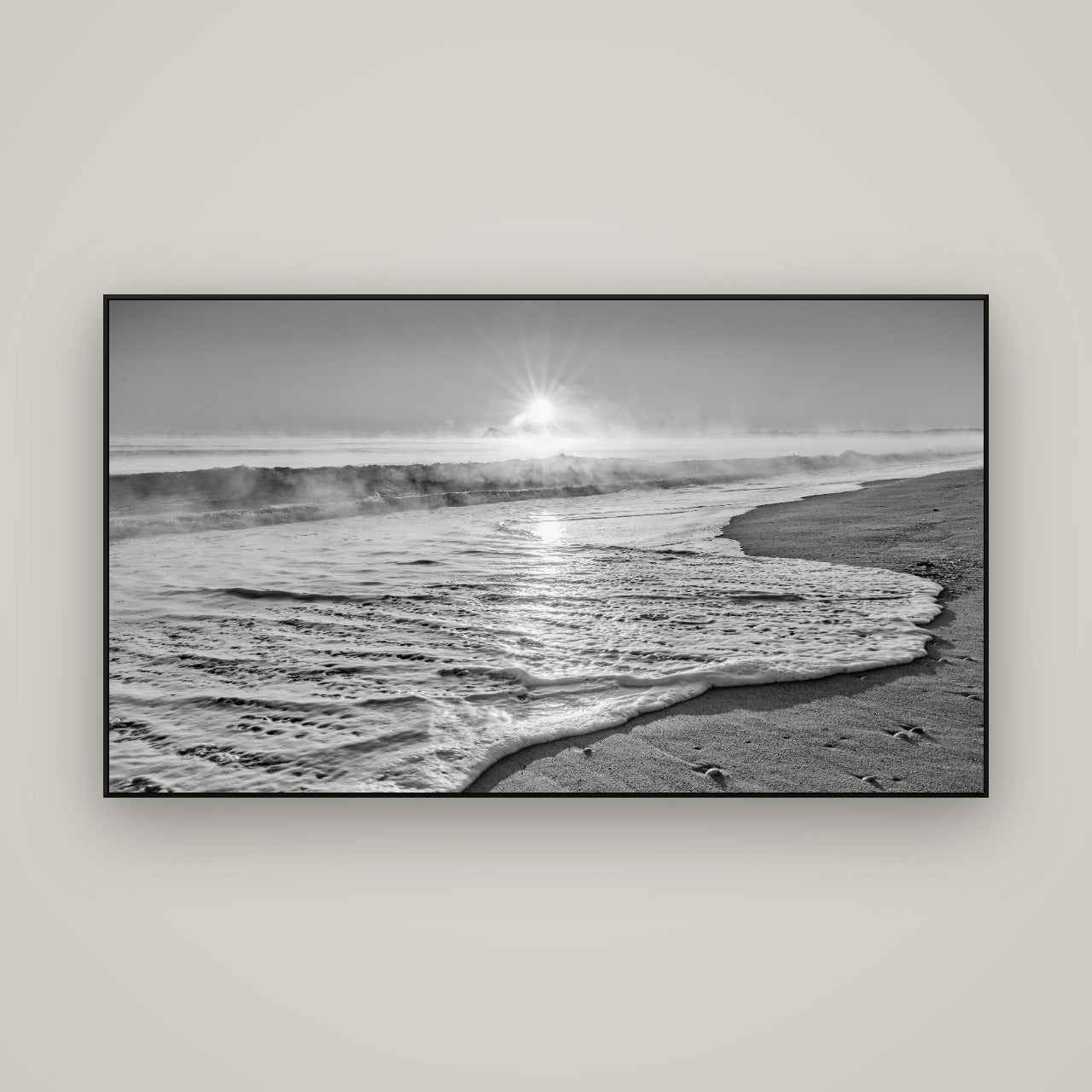 Beach Dreams, Whakatāne — ArtBox Black, 160×90 cm. New Zealand fine art wall art by Stephen Milner.
