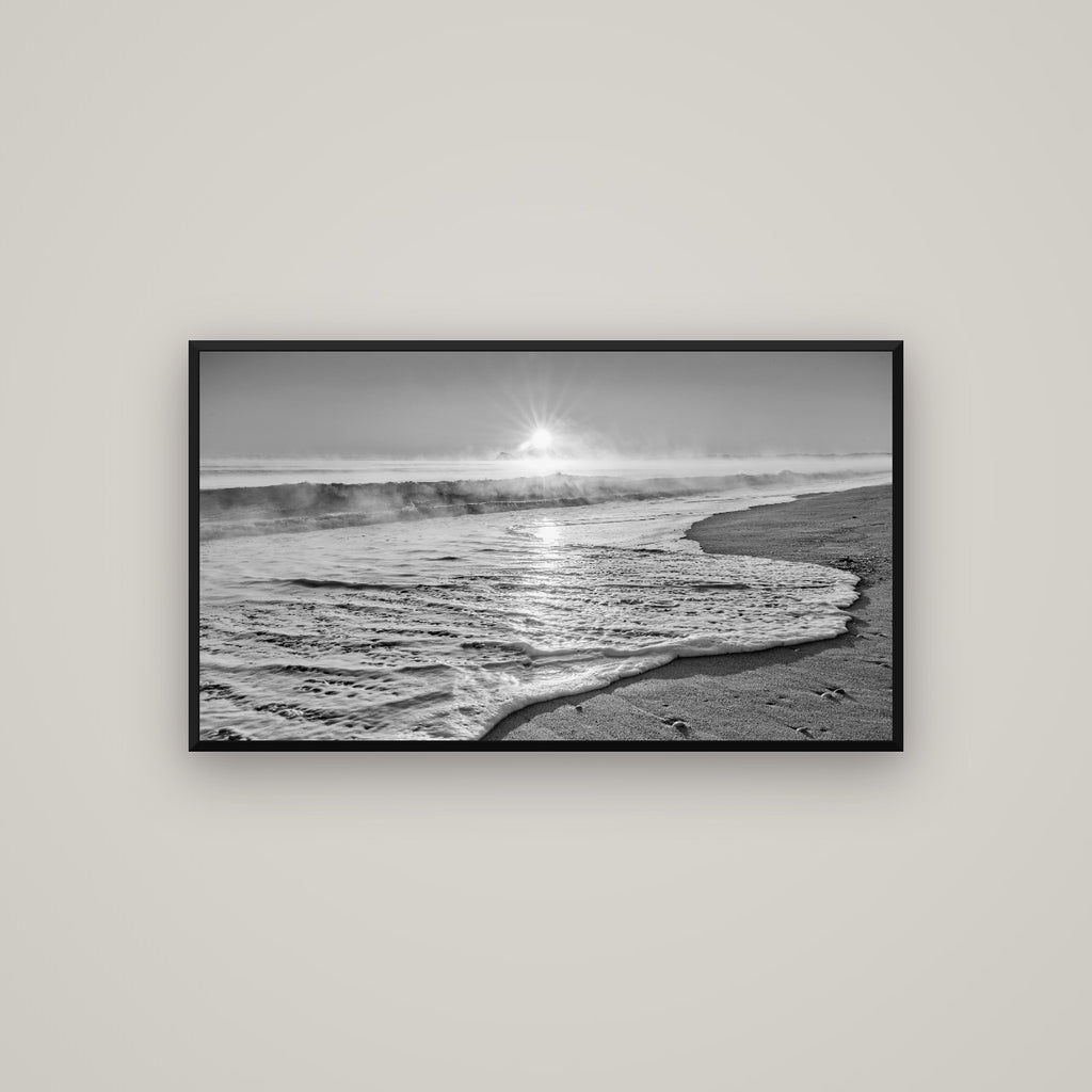 Beach Dreams, Whakatāne — Basel Black Matte, 107×60 cm. New Zealand fine art wall art by Stephen Milner.