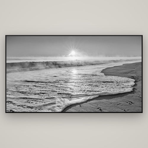 Beach Dreams, Whakatāne — Basel Black, 196×110 cm. New Zealand fine art wall art by Stephen Milner.