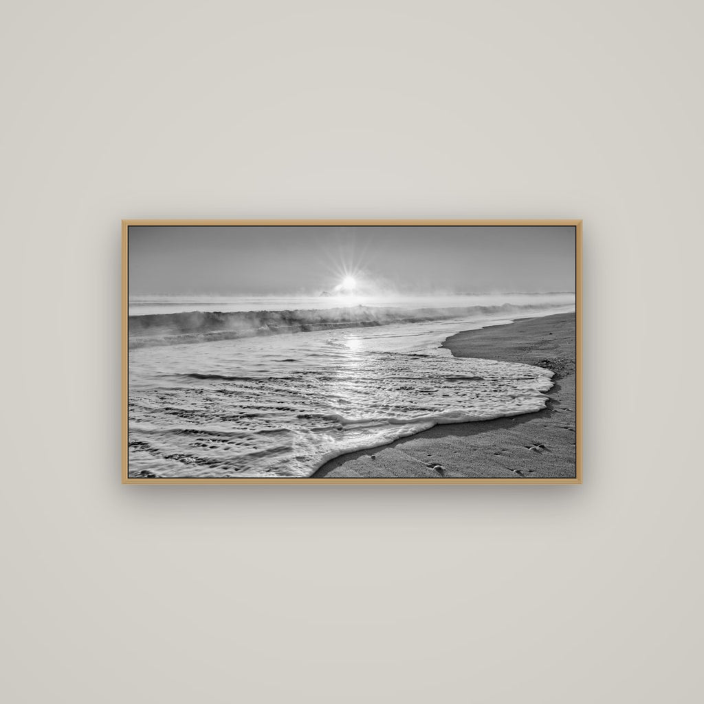 Beach Dreams, Whakatāne, Basel Natural Oak, 107×60 cm. New Zealand fine art wall art by Stephen Milner.