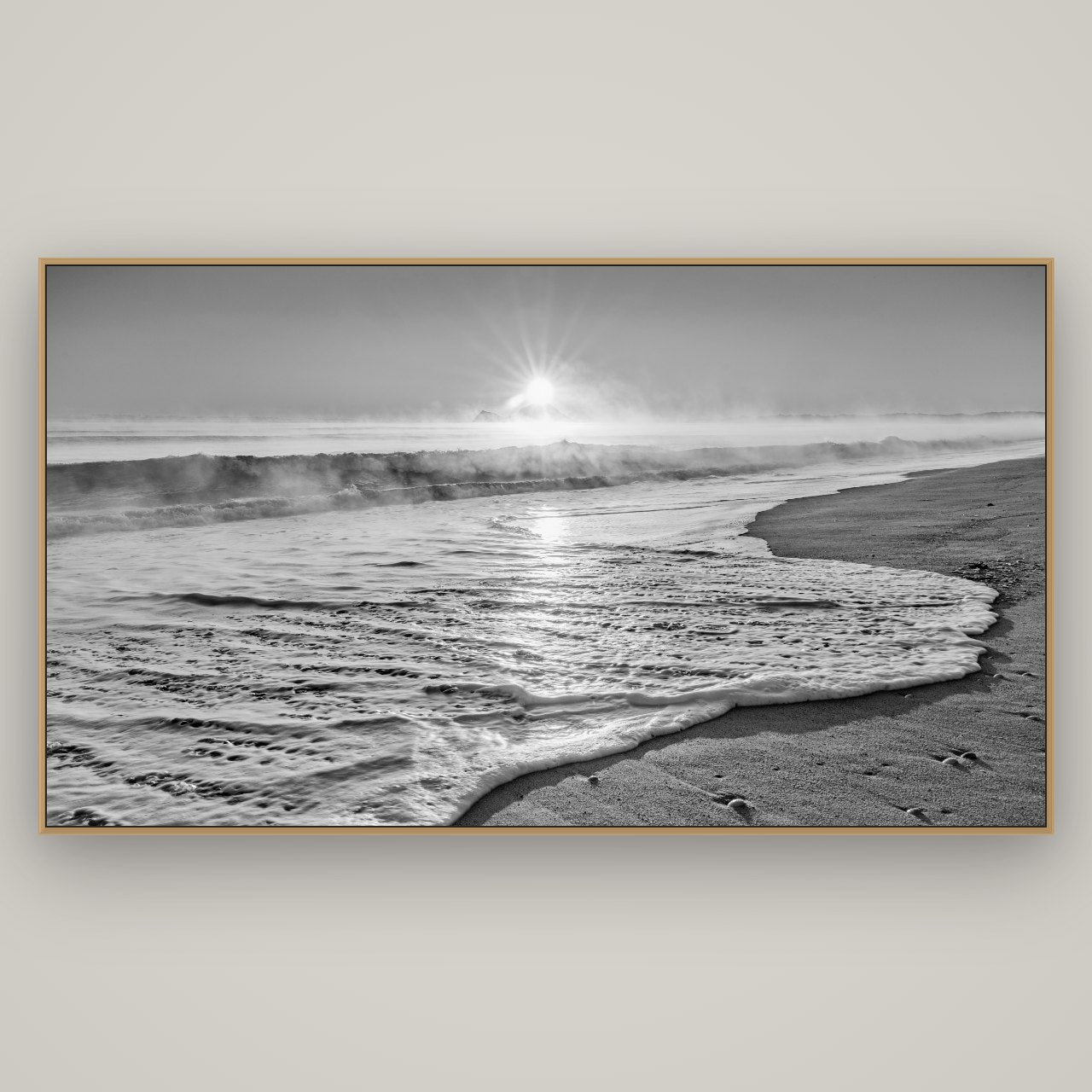 Beach Dreams, Whakatāne, Basel Natural Oak, 196×110 cm. New Zealand fine art wall art by Stephen Milner.