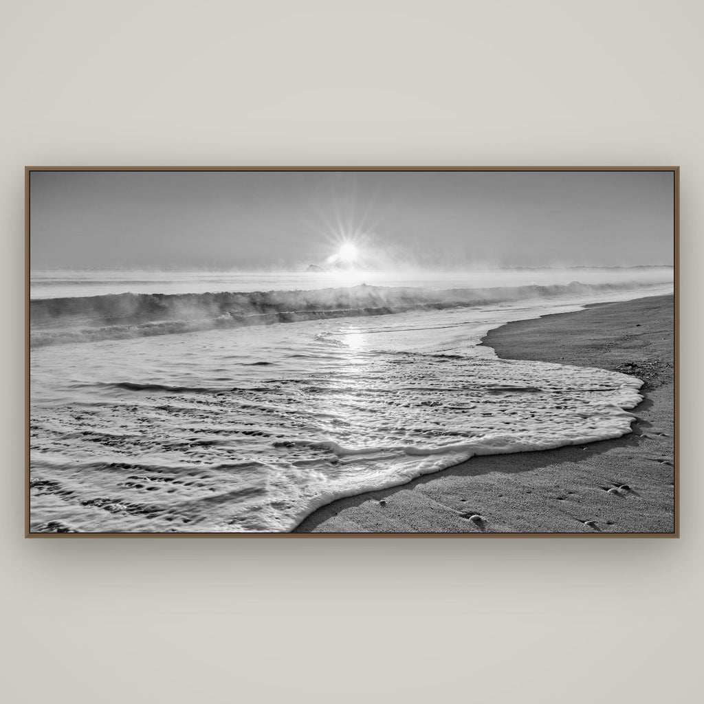 Beach Dreams, Whakatāne, Basel Walnut, 196×110 cm. New Zealand fine art wall art by Stephen Milner.