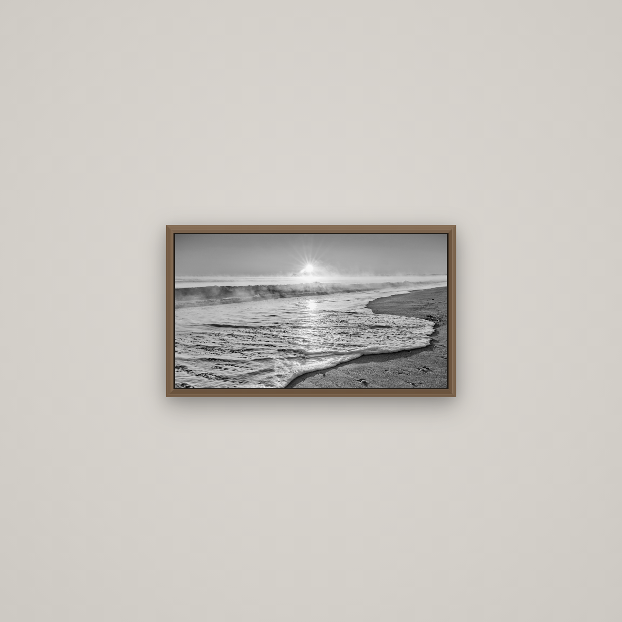 Beach Dreams, Whakatāne, Basel Walnut, 53×30 cm. New Zealand fine art wall art by Stephen Milner.