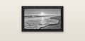 Beach Dreams, Whakatāne — black float frame canvas, 61 × 36 cm. New Zealand fine art landscape wall art by Stephen Milner.