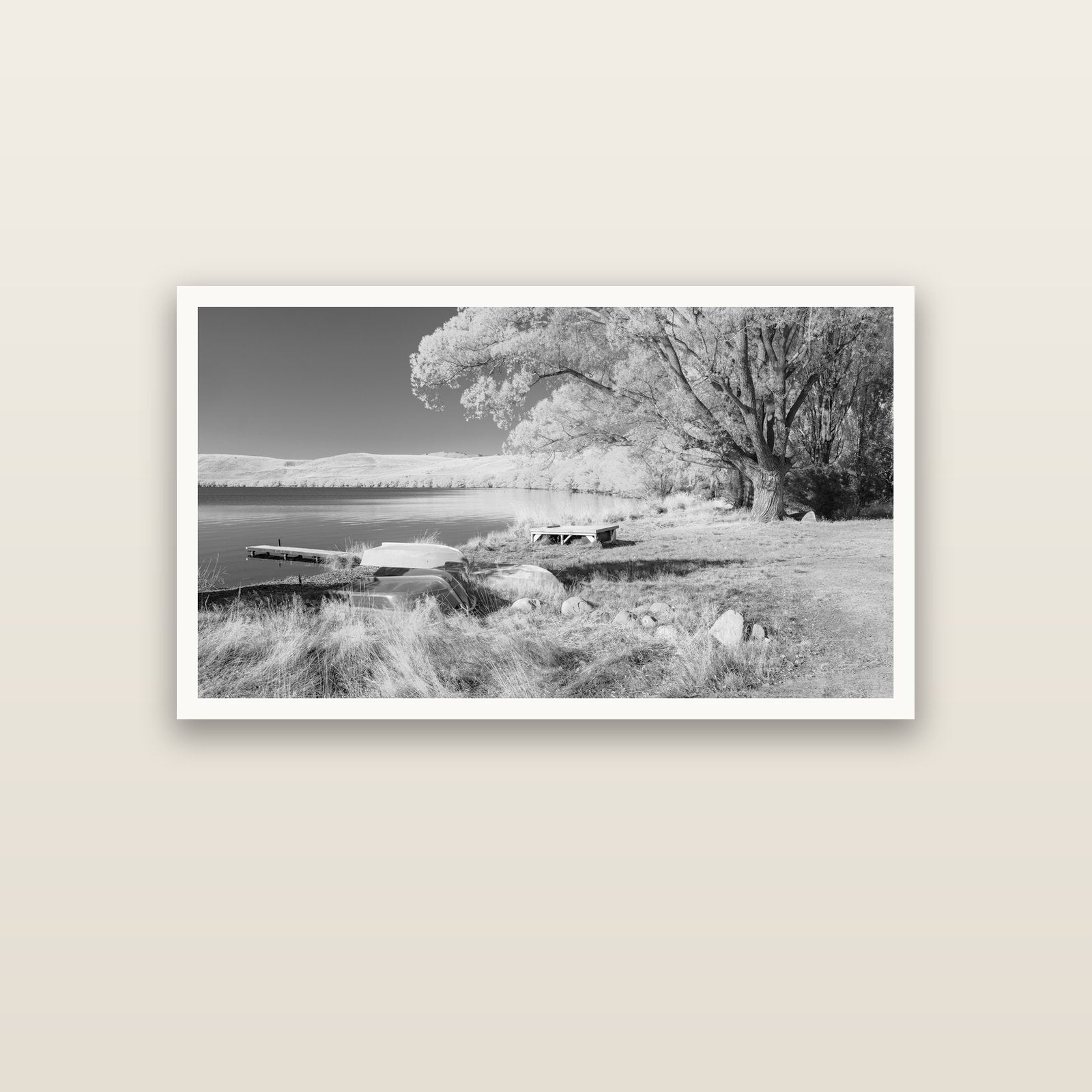 Beneath the Willows, Lake Alexandrina — Hahnemühle fine art print, 120 × 70 cm. New Zealand fine art landscape photography by Stephen Milner.