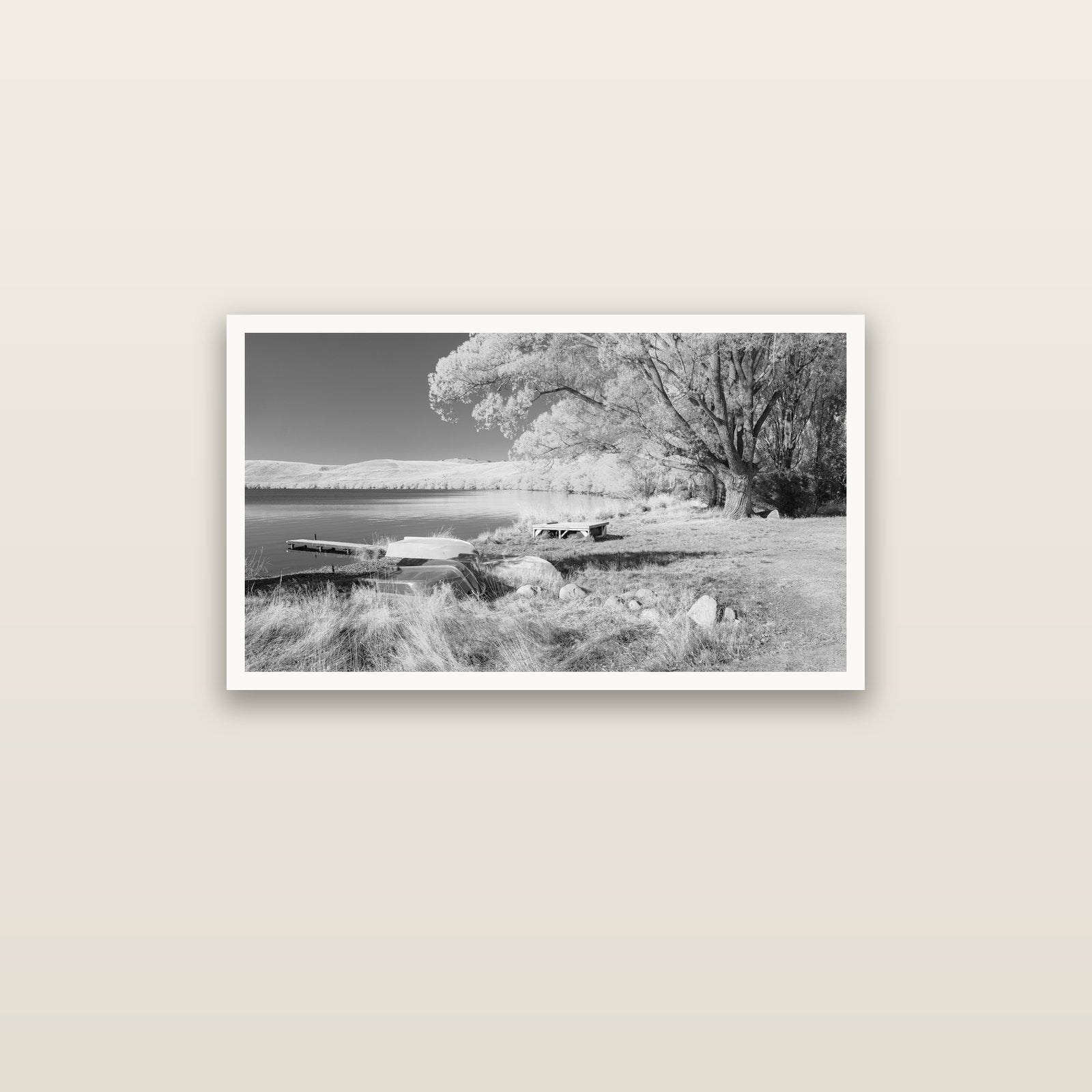 Beneath the Willows, Lake Alexandrina — Hahnemühle fine art print, 91 × 51 cm. New Zealand fine art landscape photography by Stephen Milner.