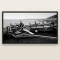 Boats in the Bay, Cape Palliser — black float frame canvas, 200 × 130 cm. New Zealand fine art landscape wall art by Stephen Milner.