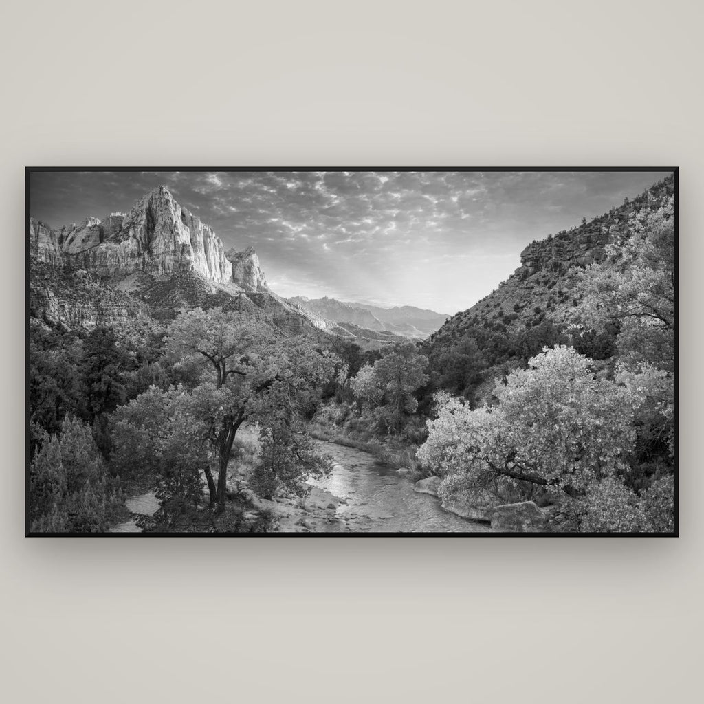 Canyon Evening, Zion National Park — Basel Black Matte, 196×110 cm. New Zealand fine art wall art by Stephen Milner.