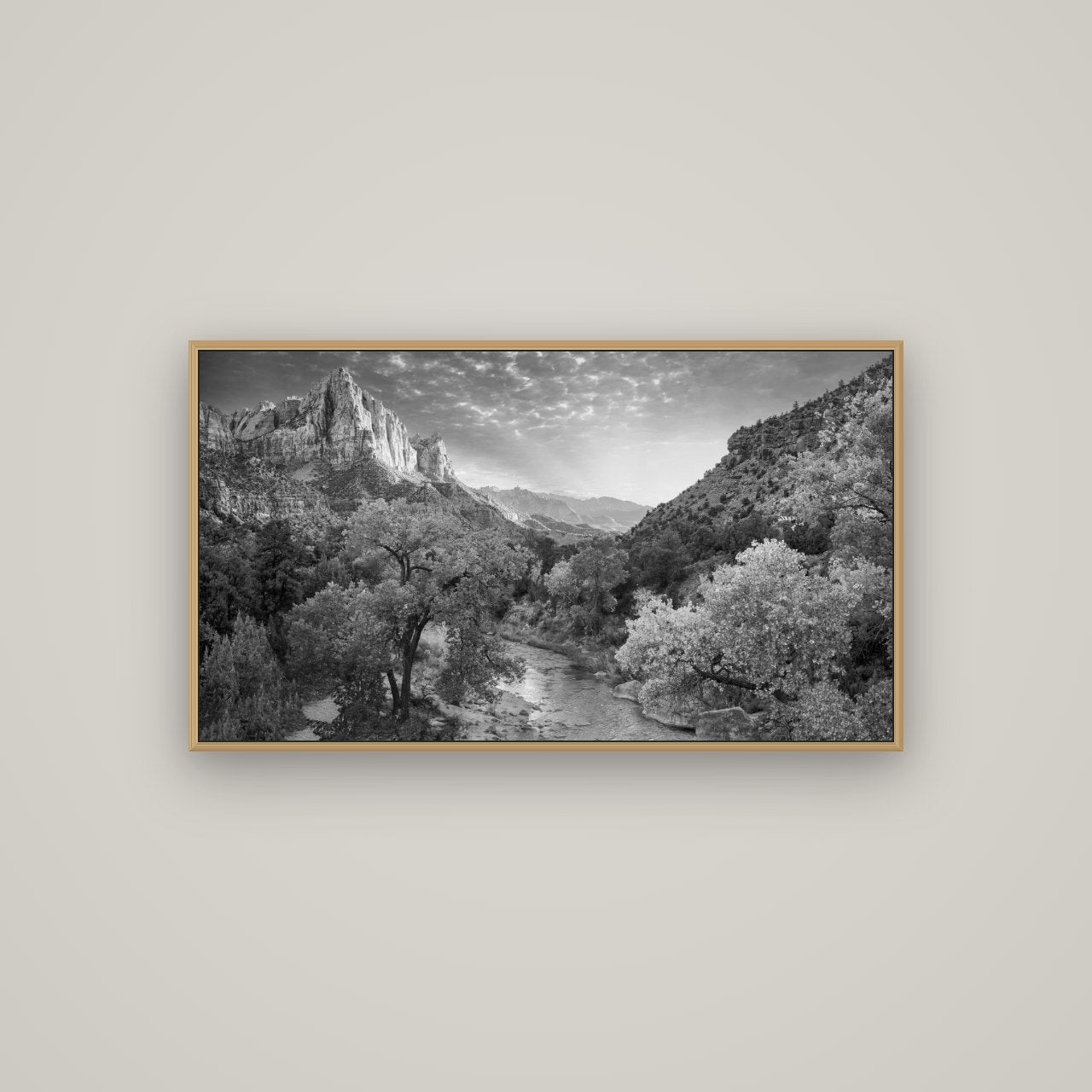 Canyon Evening, Zion National Park, Basel Natural Oak, 107×60 cm. New Zealand fine art wall art by Stephen Milner.