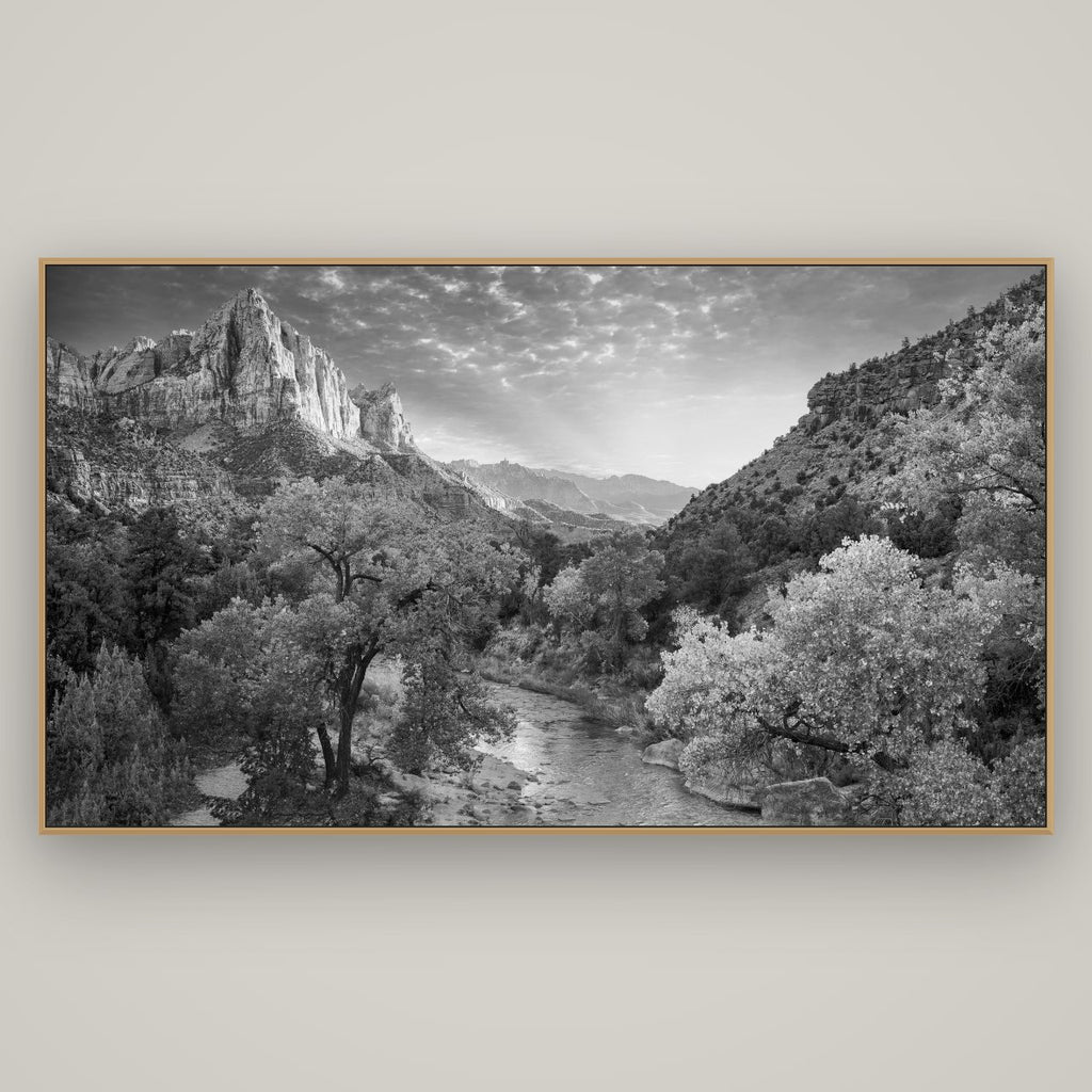 Canyon Evening, Zion National Park, Basel Natural Oak, 196×110 cm. New Zealand fine art wall art by Stephen Milner.