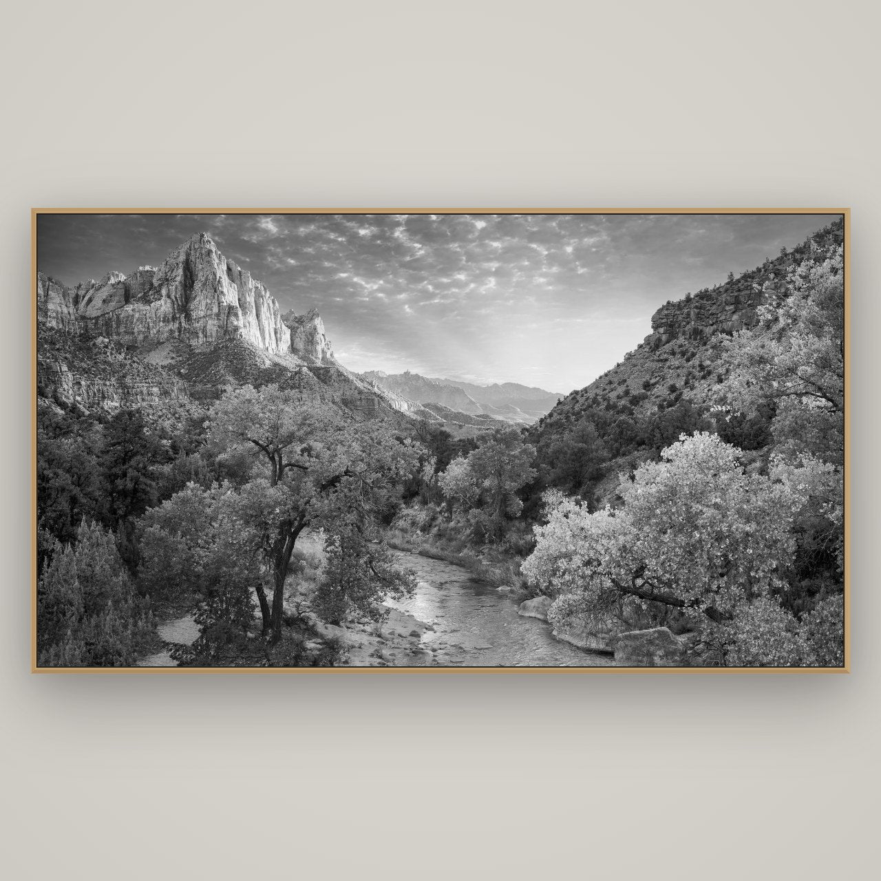 Canyon Evening, Zion National Park, Basel Natural Oak, 196×110 cm. New Zealand fine art wall art by Stephen Milner.