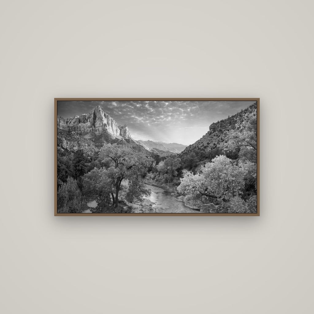 Canyon Evening, Zion National Park, Basel Walnut, 107×60 cm. New Zealand fine art wall art by Stephen Milner.