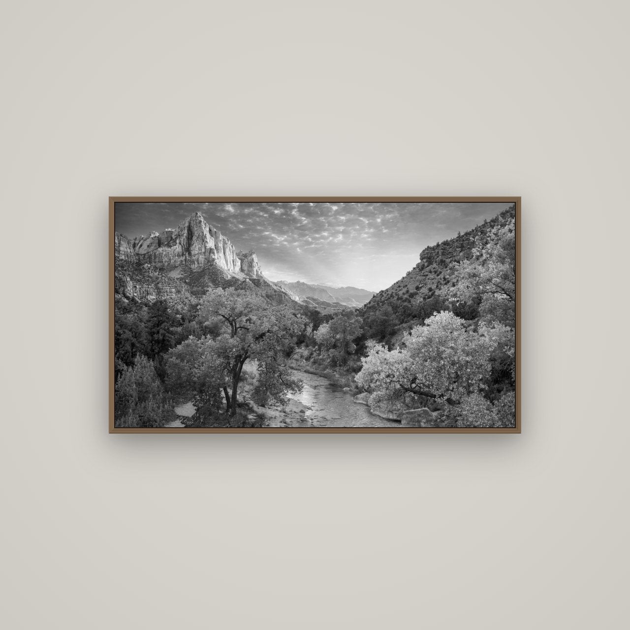 Canyon Evening, Zion National Park, Basel Walnut, 107×60 cm. New Zealand fine art wall art by Stephen Milner.