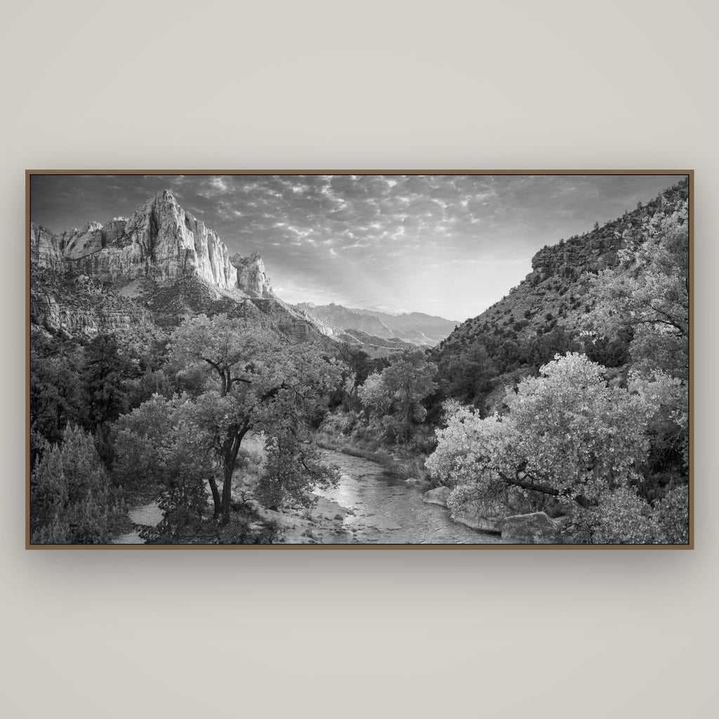 Canyon Evening, Zion National Park, Basel Walnut, 196×110 cm. New Zealand fine art wall art by Stephen Milner.