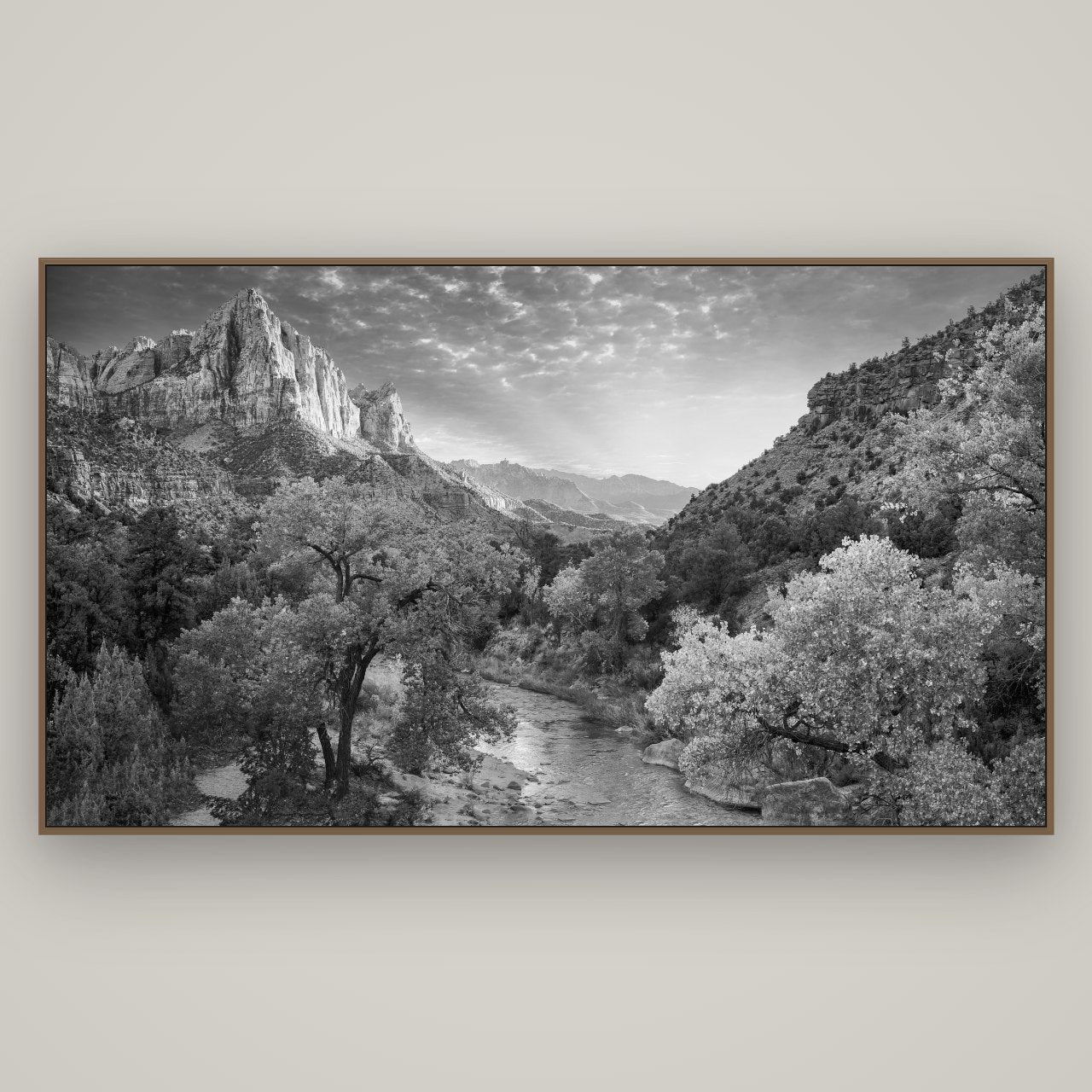 Canyon Evening, Zion National Park, Basel Walnut, 196×110 cm. New Zealand fine art wall art by Stephen Milner.