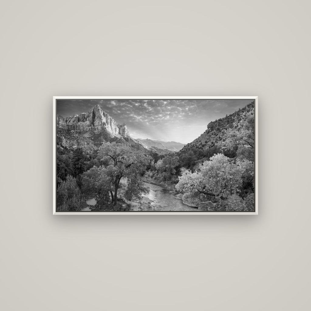 Canyon Evening, Zion National Park — Basel White, 107×60 cm. New Zealand fine art wall art by Stephen Milner.