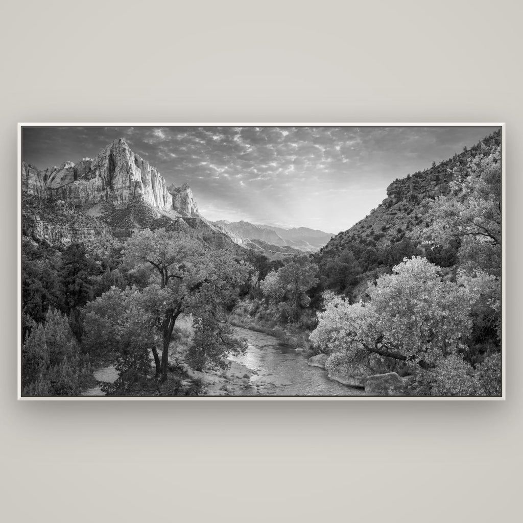 Canyon Evening, Zion National Park — Basel White, 196×110 cm. New Zealand fine art wall art by Stephen Milner.
