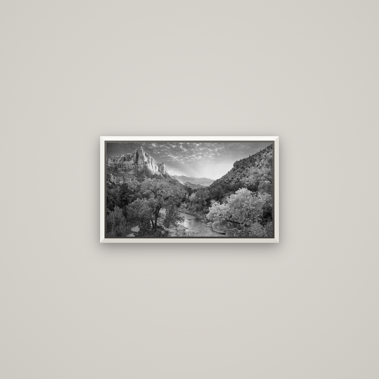 Canyon Evening, Zion National Park — Basel White, 53×30 cm. New Zealand fine art wall art by Stephen Milner.