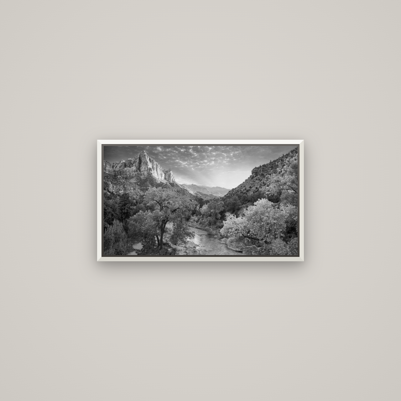 Canyon Evening, Zion National Park — Basel White, 64×36 cm. New Zealand fine art wall art by Stephen Milner.